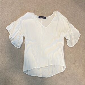 Elegant White V-Neck Blouse